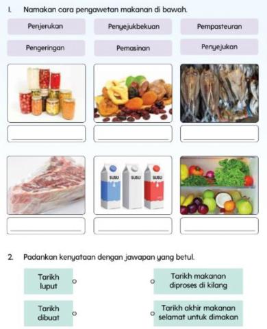 Latihan Sains Tingkatan 2 : Pengawetan Makanan (disediakan oleh Pn. Siti Noor Rohaya)