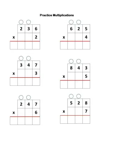 Practice multiplications