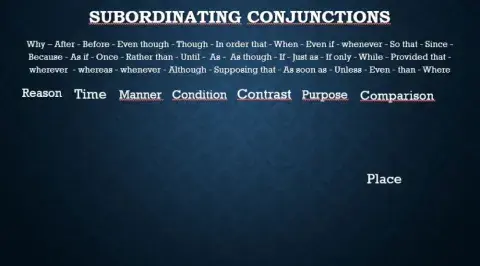 Subordinating conjunctions