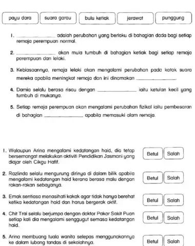Perubahan ke alam remaja