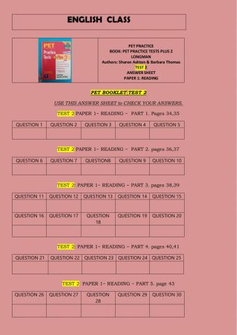 Pet practice book: pet practice tests plus 2 longman