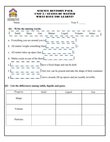 Grade 5 Revision Pack- Part 1