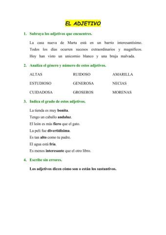 El adjetivo