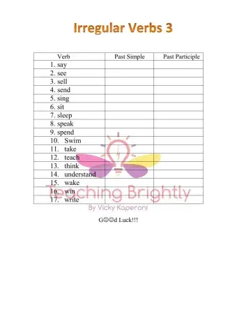 Irregular verbs 3