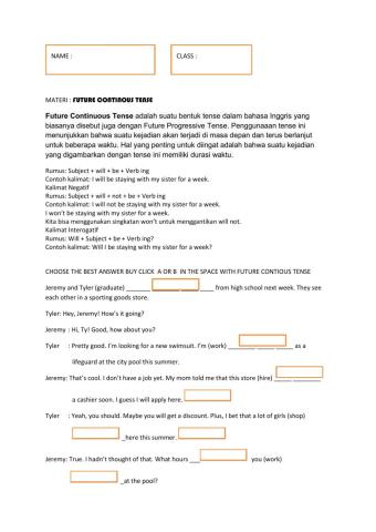 Future continous Tense