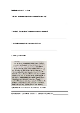 Examen lengua 1 eso