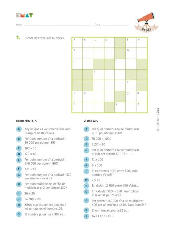 Mot encreuat numèric 1