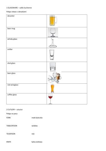 Cutlery, glassware, table accessories