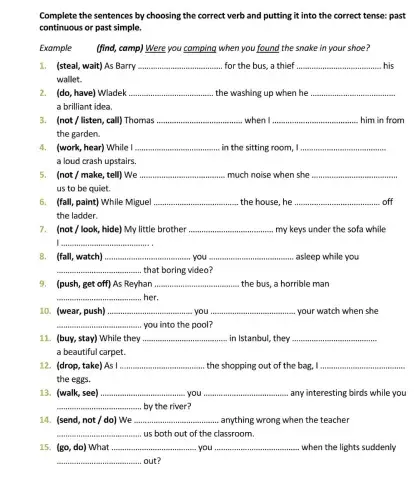 Past Simple & Past Continuous