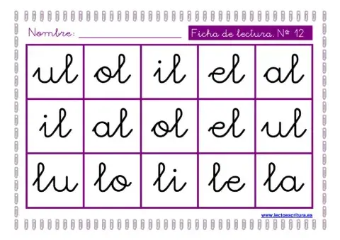 lectura sílabas inversas