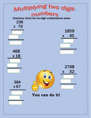 Multiplying Two-digit numbers