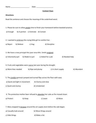 CONTEXT CLUES