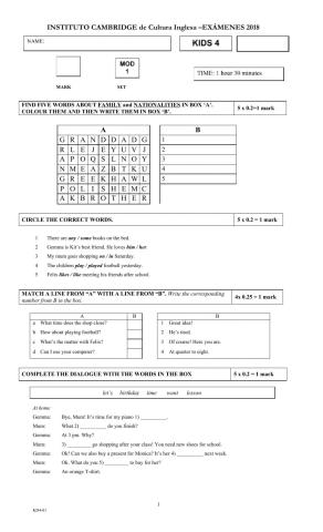 Cambridge practice K4