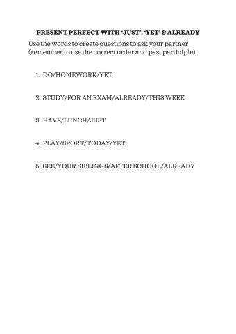 Just, yet, already - Interactive 3