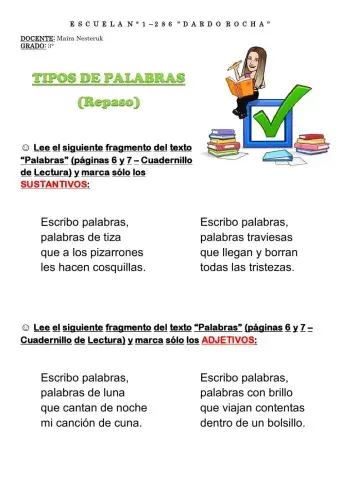 TIPOS DE PALABRAS (Repaso)
