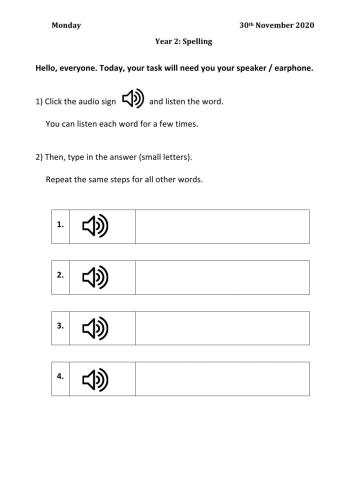 Unit 9: At the Beach (Spelling)