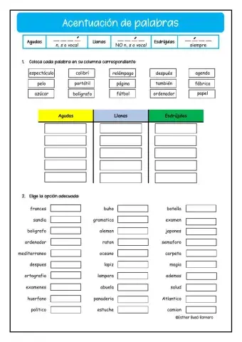 Acentuación de palabras