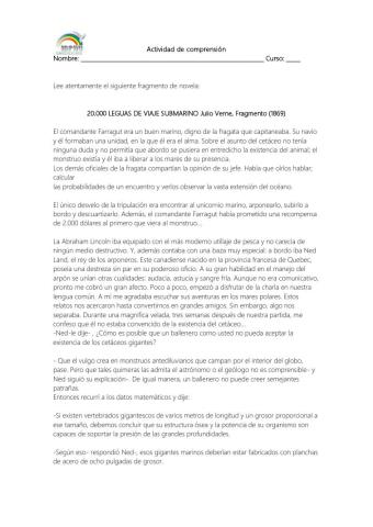 Actividad de comprensión