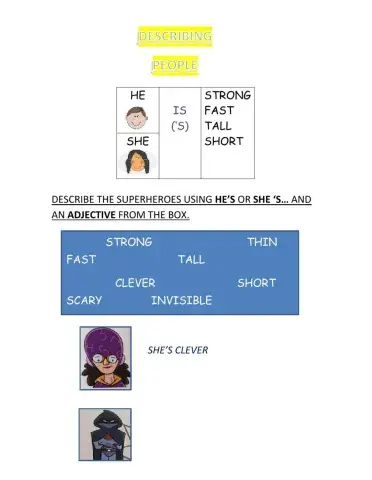 Describing superheroes