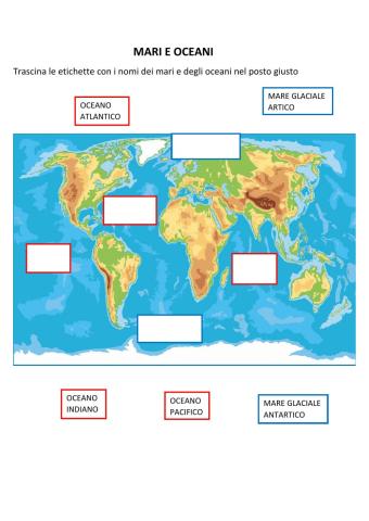 Mari-oceani e catene montuose mondo
