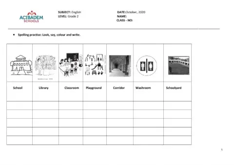 Spellingworksheet shcool 2