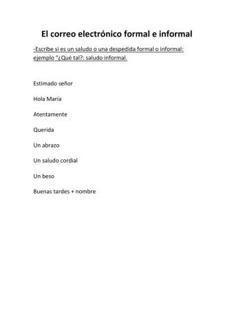 Saludos y despedidas para correo formal e informal