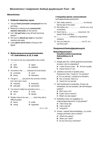 Repetytorium ósmoklasisty PRACA unit 4 EP