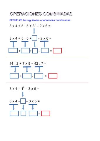 Operaciones combinadas sin paréntesis