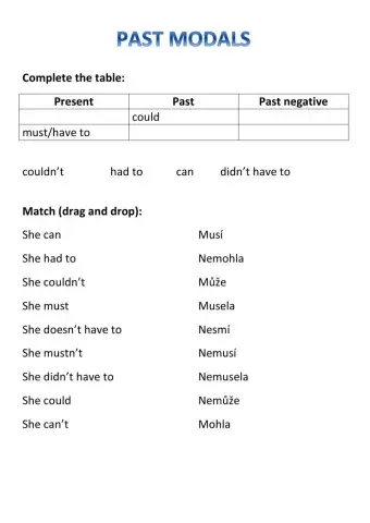 Past modals with Czech