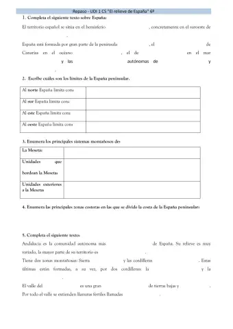 El relieve de España