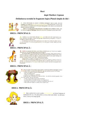 Ruxi,după Matthew  Lipman