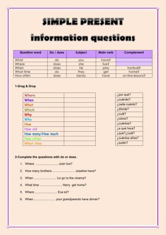 Simple Present - Information questions