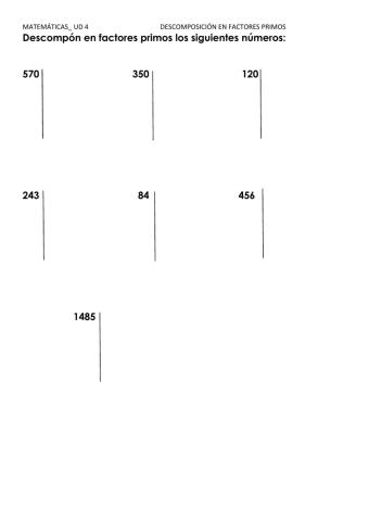 Descomposición en factores primos