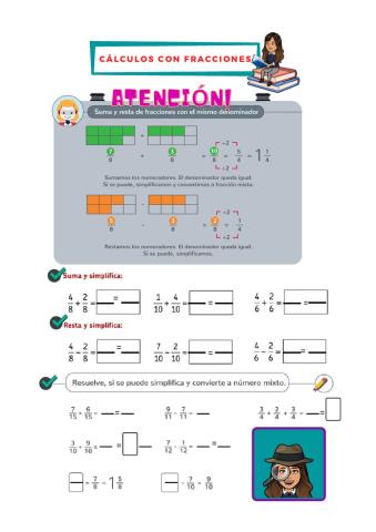 Suma y resta de fracciones