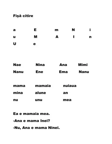 Fișa citire a,m,u,n,i,e