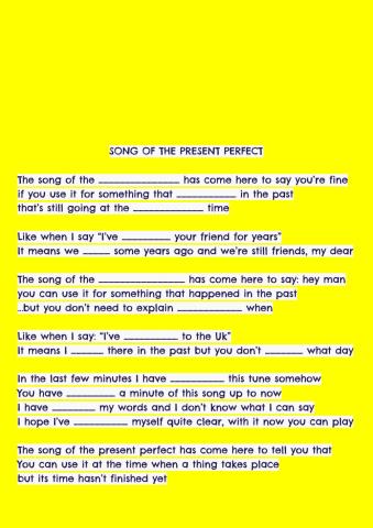 Present Perfect Song