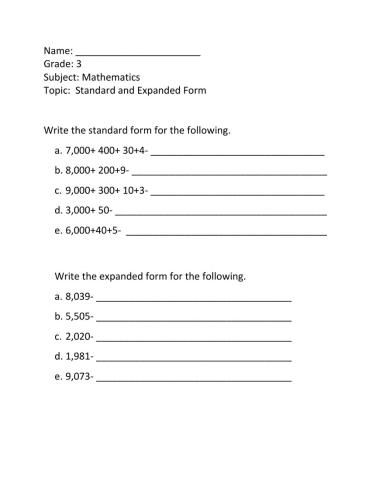 Standard and Expanded