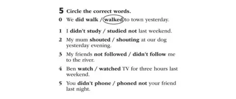 Simple Past: Multiple choice