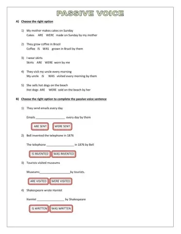 Passive voice - Present - Past