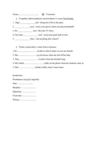 Past simple past continous