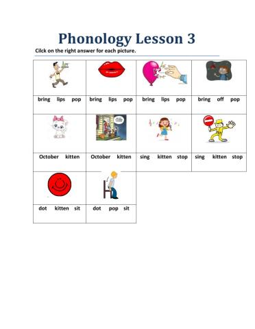Phonology Wrods Lesson 3 Book 2