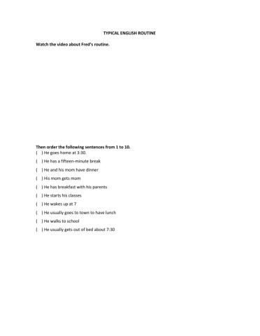 English Routine