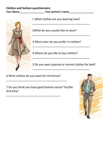 Clothes Questionaire
