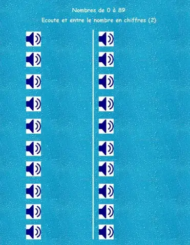 Nombres 0-89 - L - Ecoute et entre le nombre en chiffres (2)