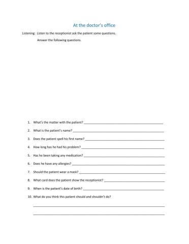 At the Doctor's office