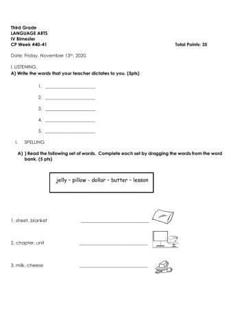 LA CP Week 40 and 41 Accomodations