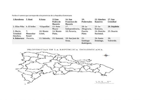 Mapa político de la Republica Dominicana