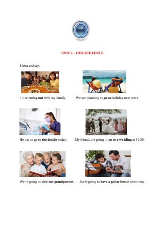 Unit 2 - our schedule