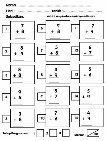 Bentuk lazim operasi tambah