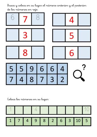 Números anterior y posterior